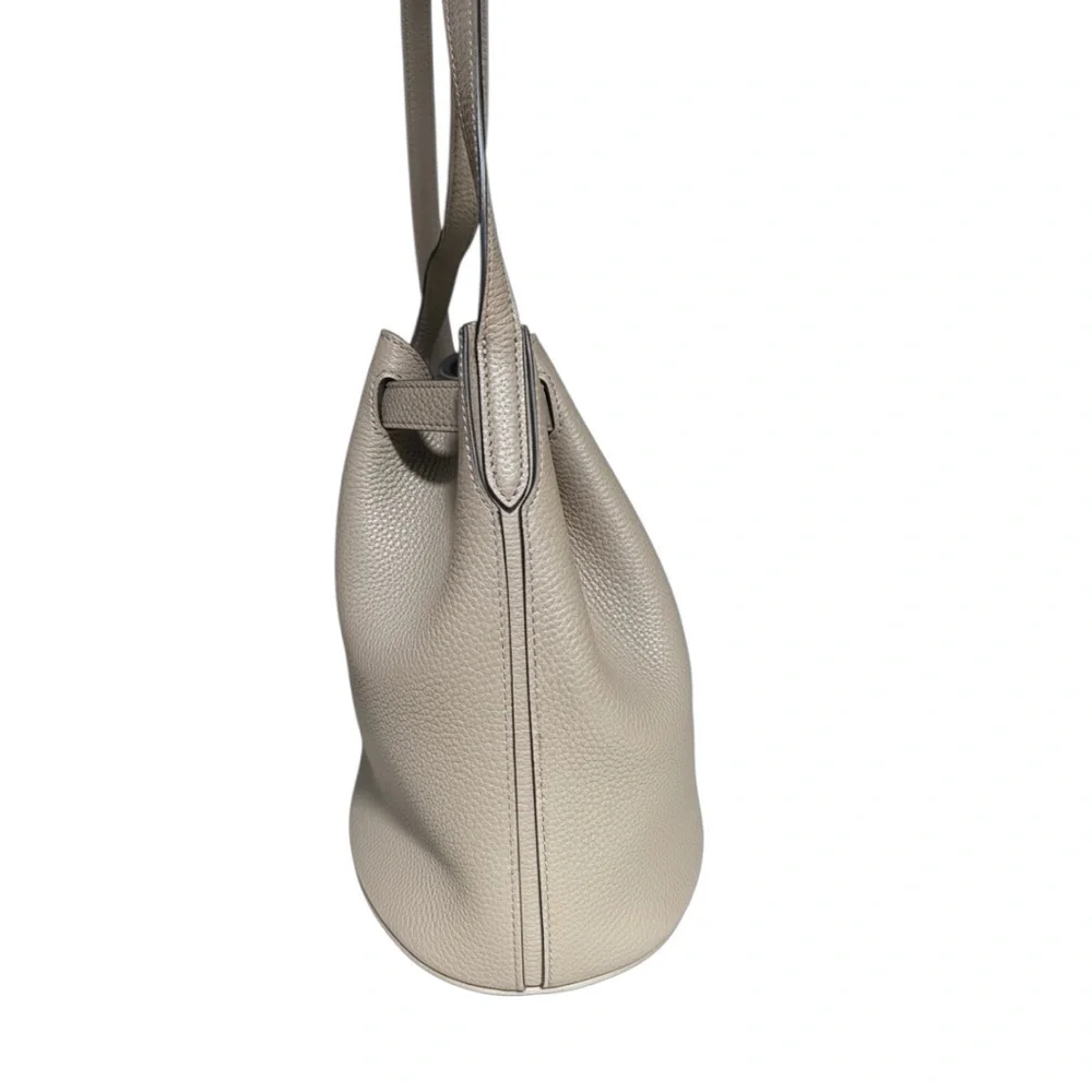 Mulberry Gray Pebbled Grain Leather Small Abbey Bucket Shoulder Bag - Picture 3 of 16